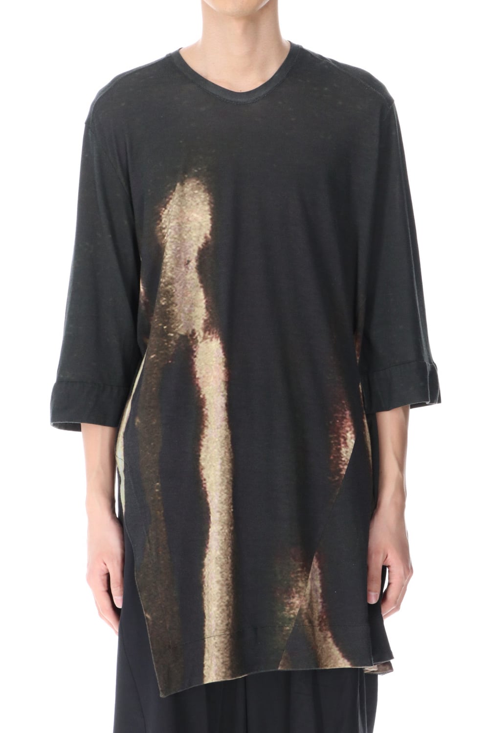 Dilated print LS T-shirts Black