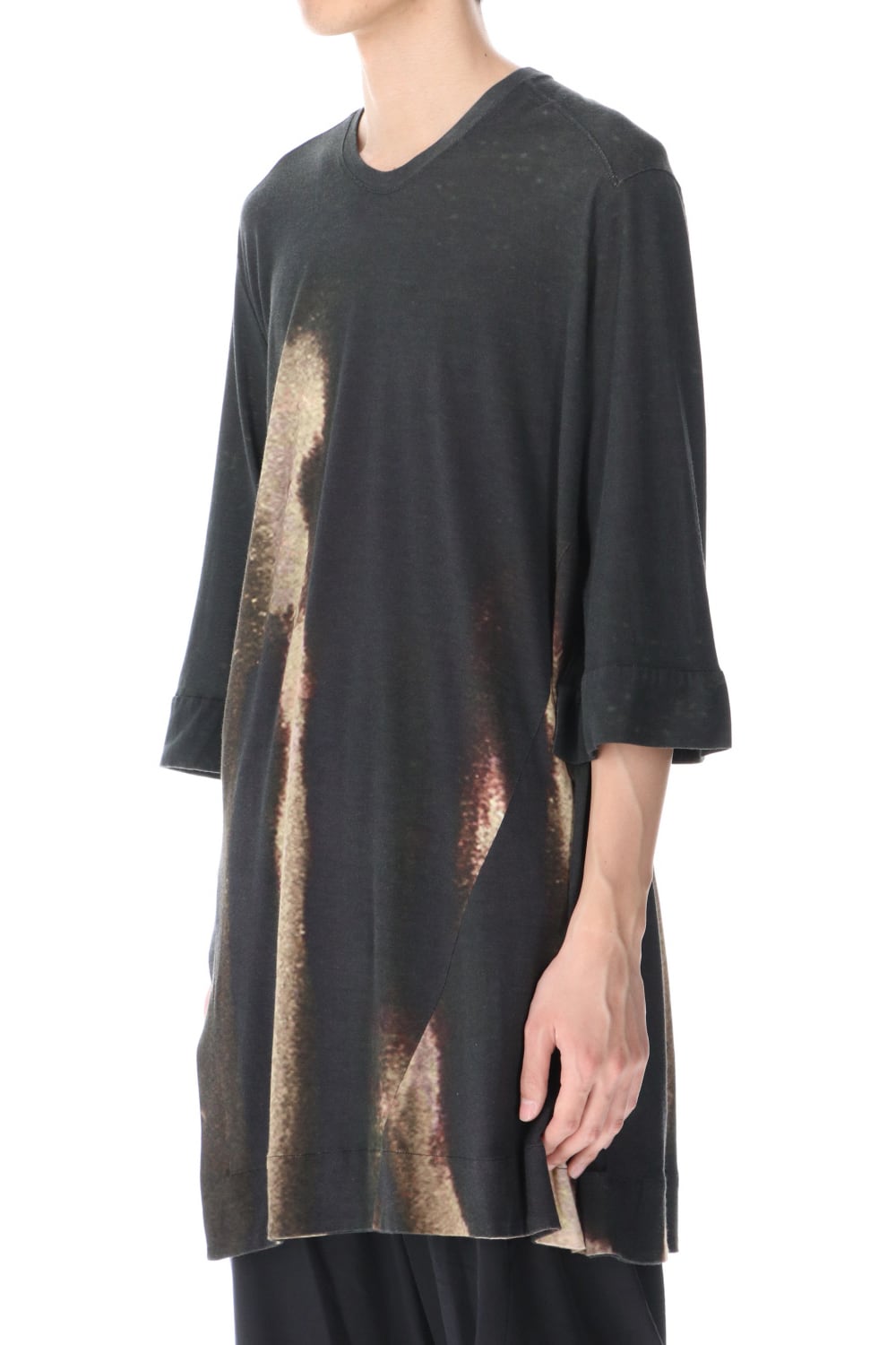 Dilated print LS T-shirts Black