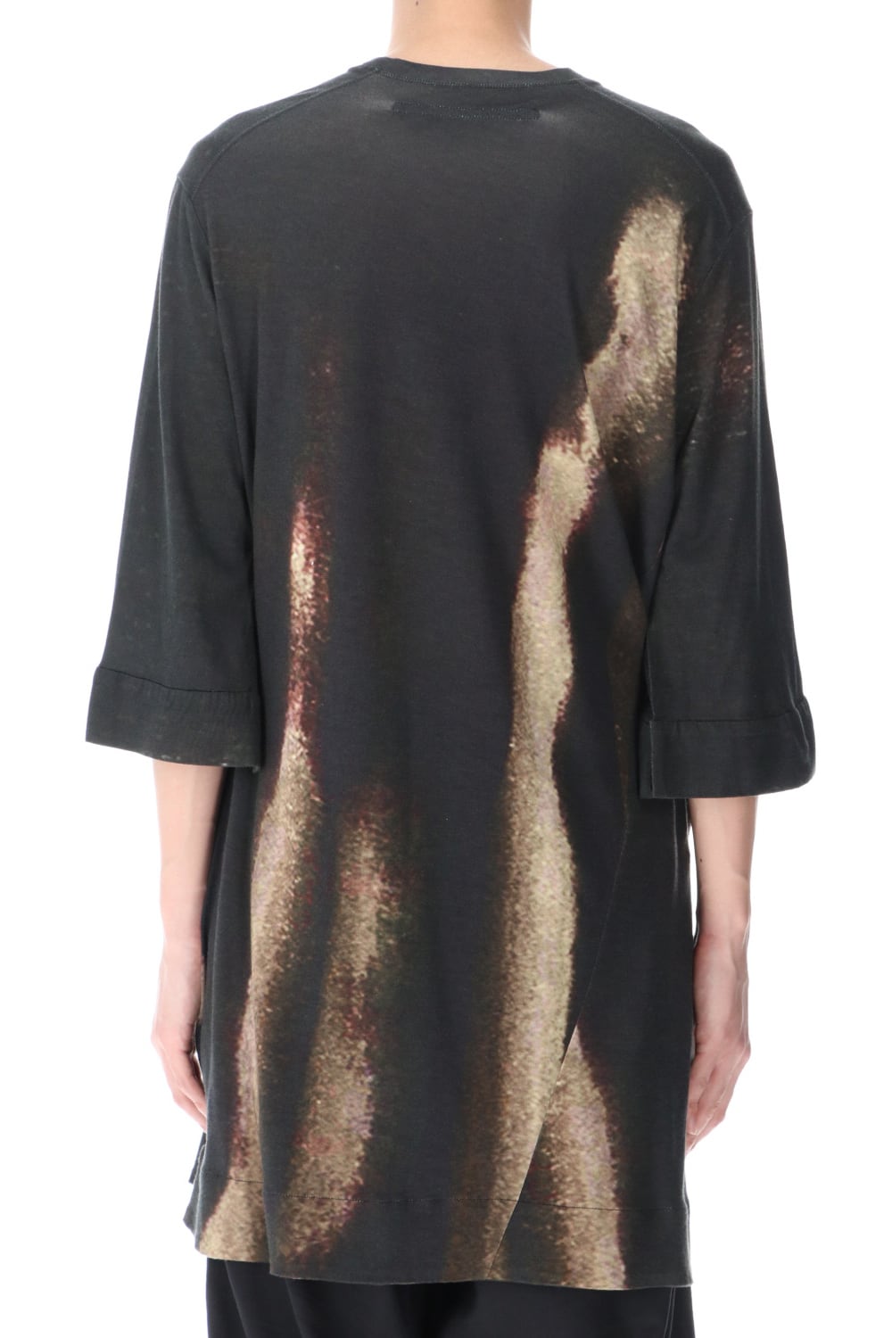 Dilated print LS T-shirts Black