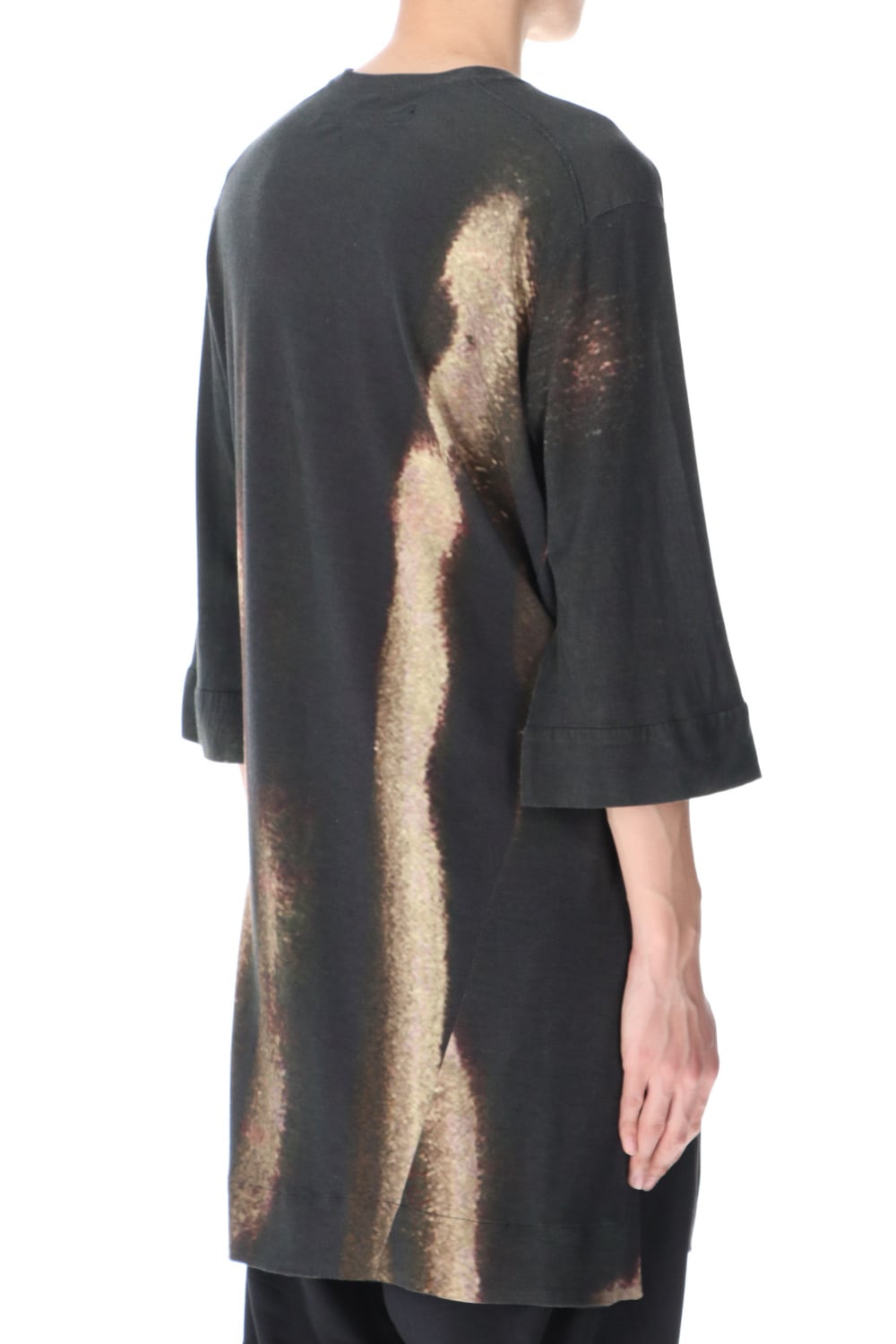 Dilated print LS T-shirts Black