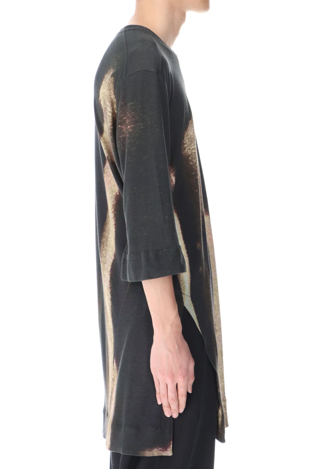 Dilated print LS T-shirts Black