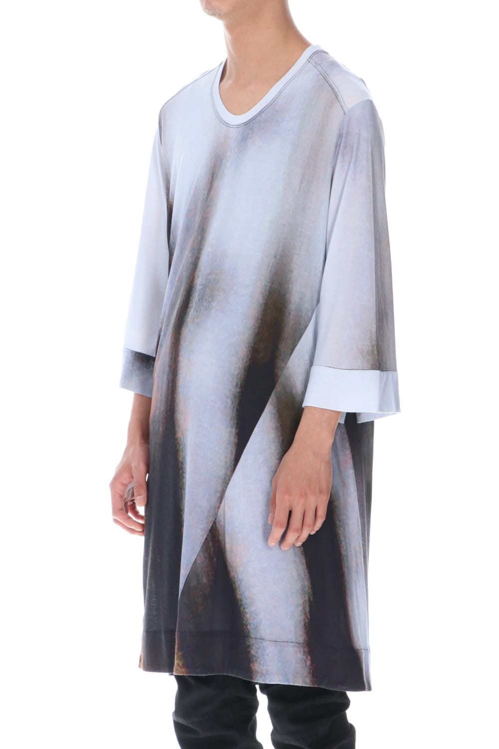 ダイレイテッドプリント ロングスリーブTシャツ オフ