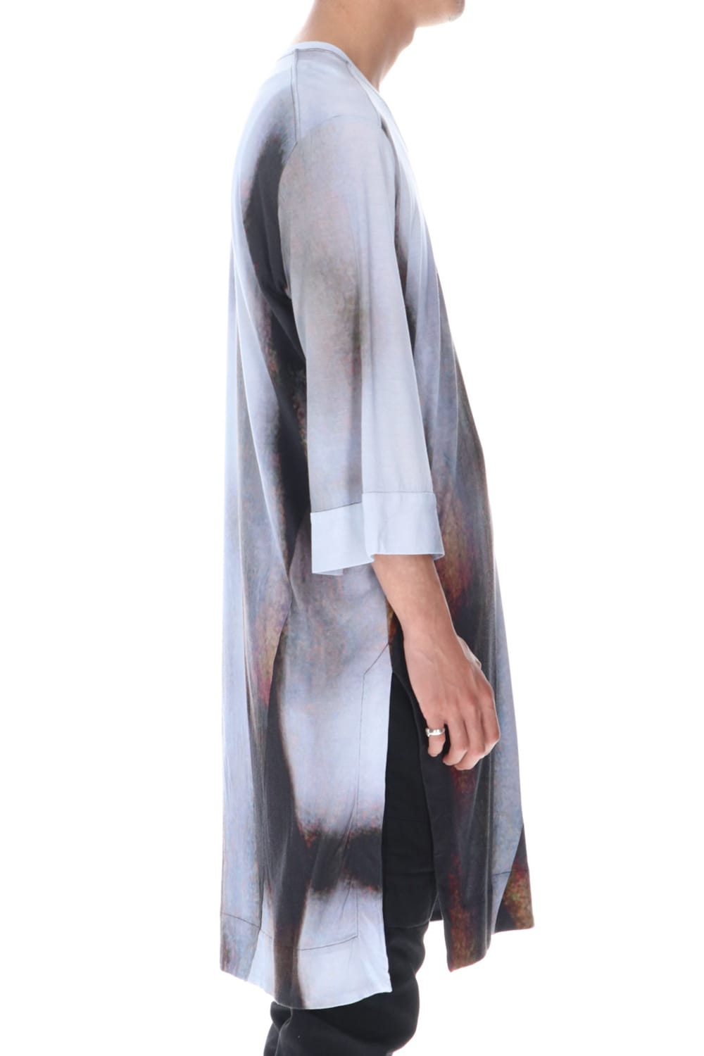 ダイレイテッドプリント ロングスリーブTシャツ オフ