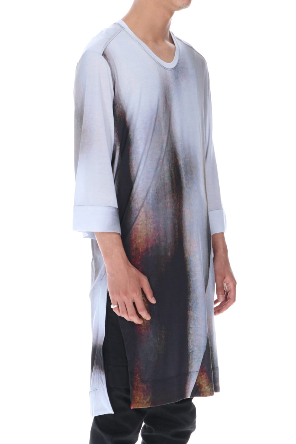 ダイレイテッドプリント ロングスリーブTシャツ オフ