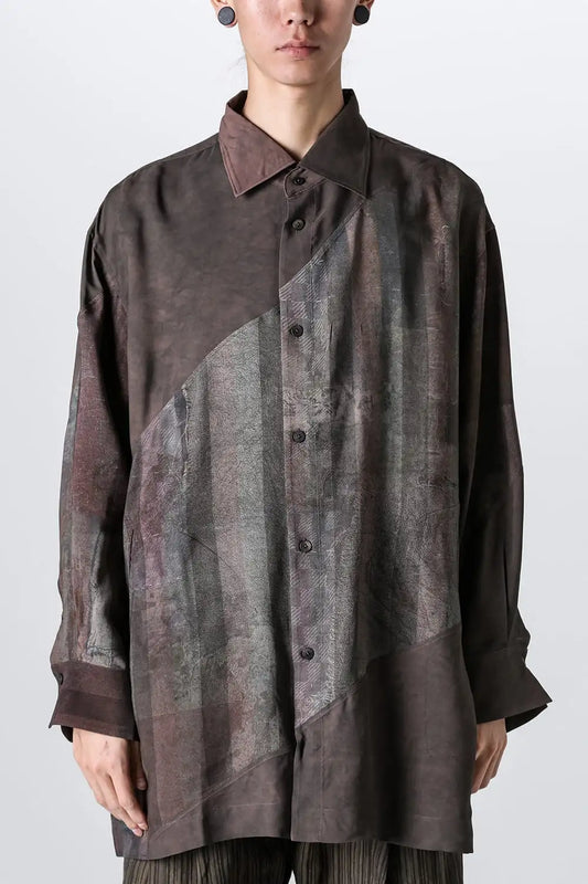 Spiral Printing Oversized Long Shirt