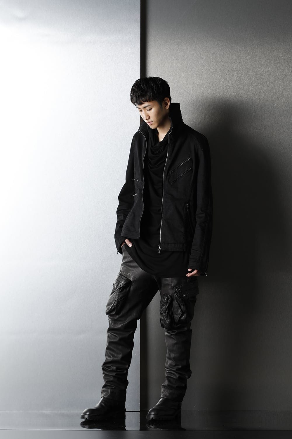 Jutneck Denim Blouson Black