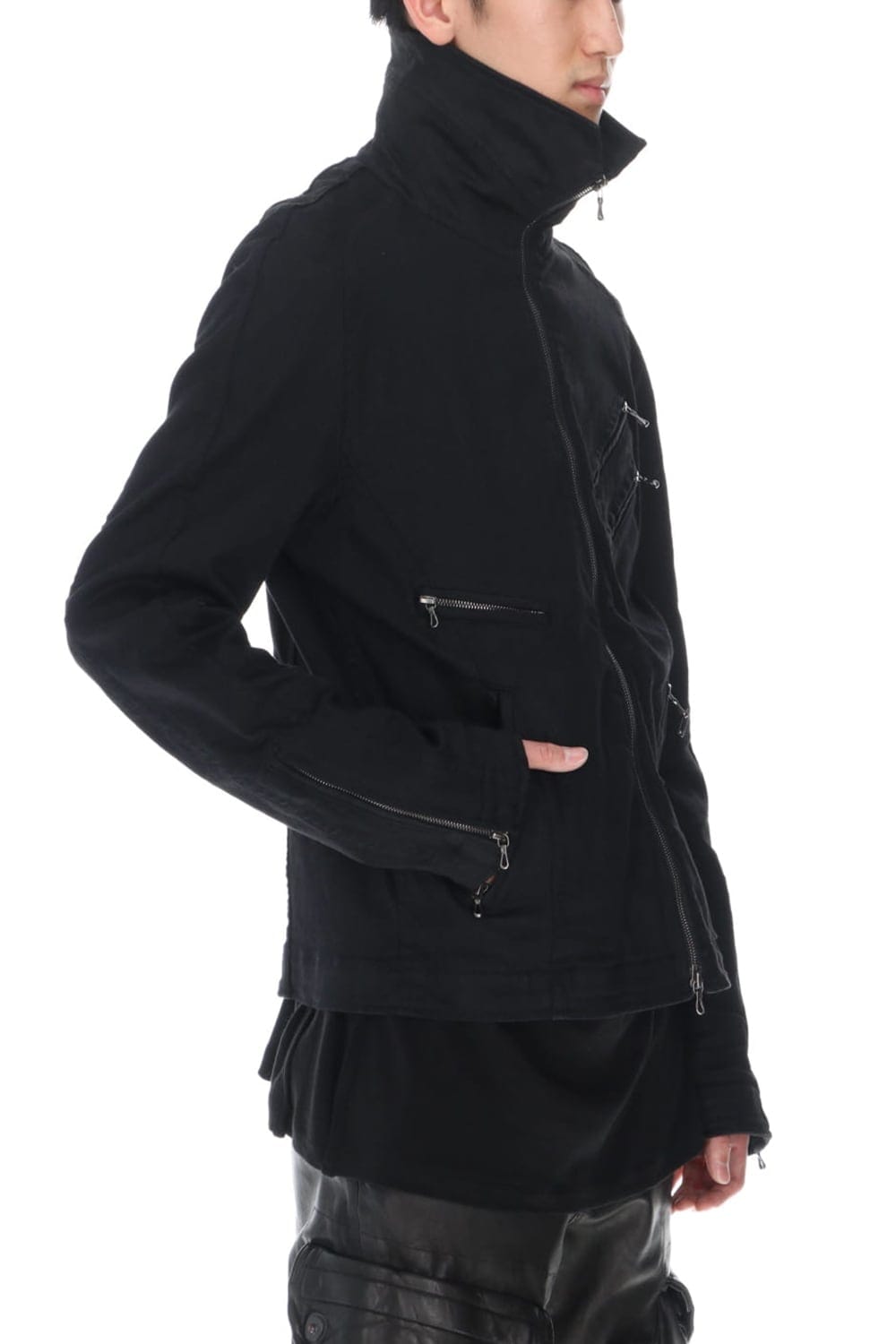 Jutneck Denim Blouson Black