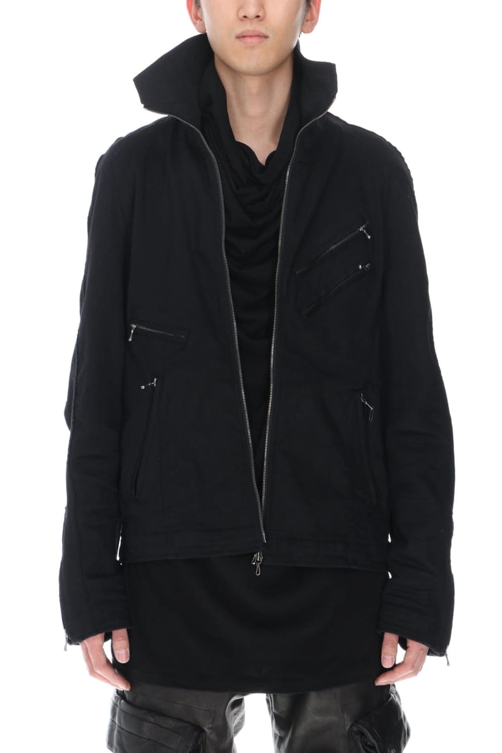 Jutneck Denim Blouson Black