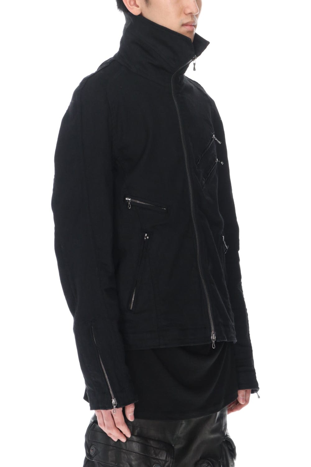 Jutneck Denim Blouson Black