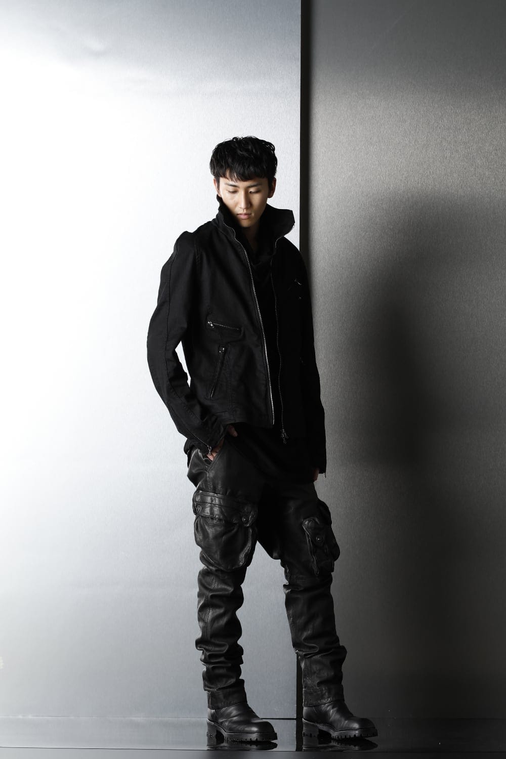 Jutneck Denim Blouson Black