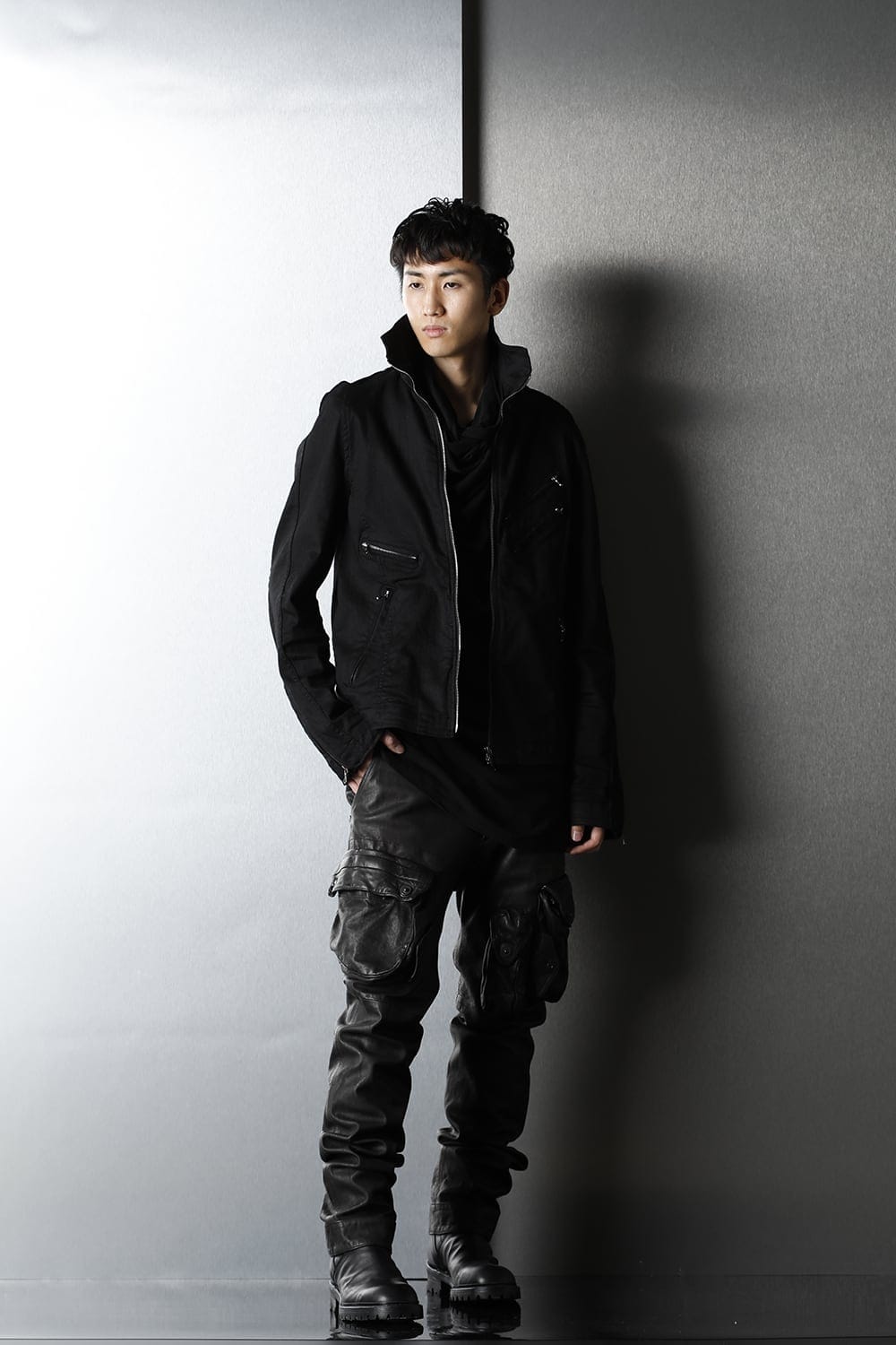 Jutneck Denim Blouson Black