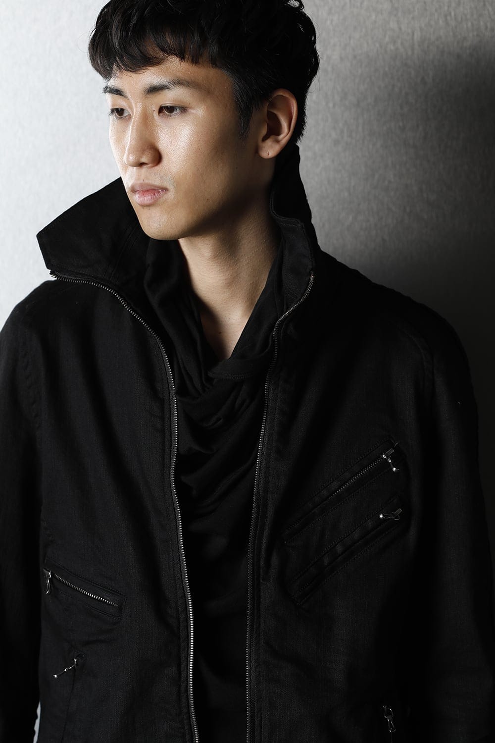 Jutneck Denim Blouson Black