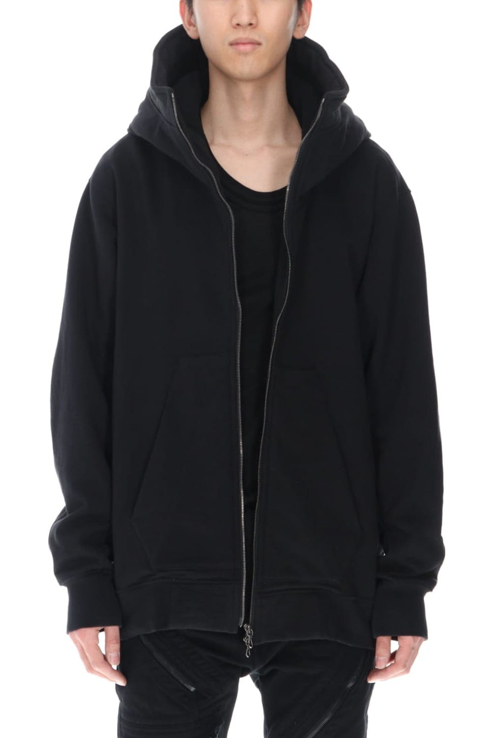 Sweat Front zip Hoodie Black