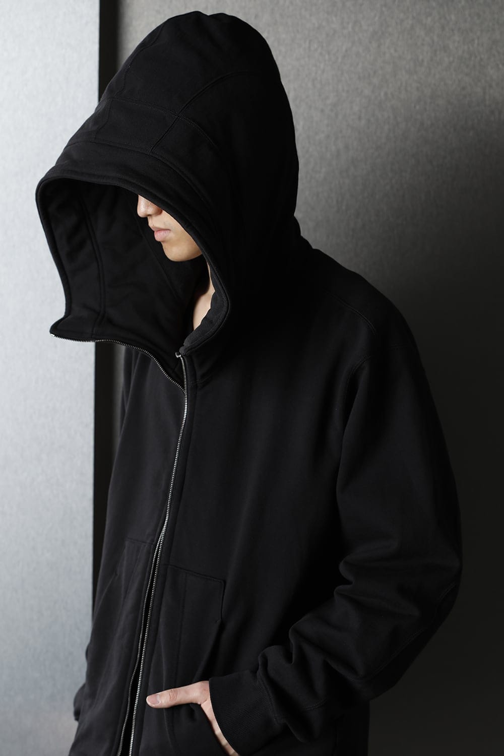 Sweat Front zip Hoodie Black