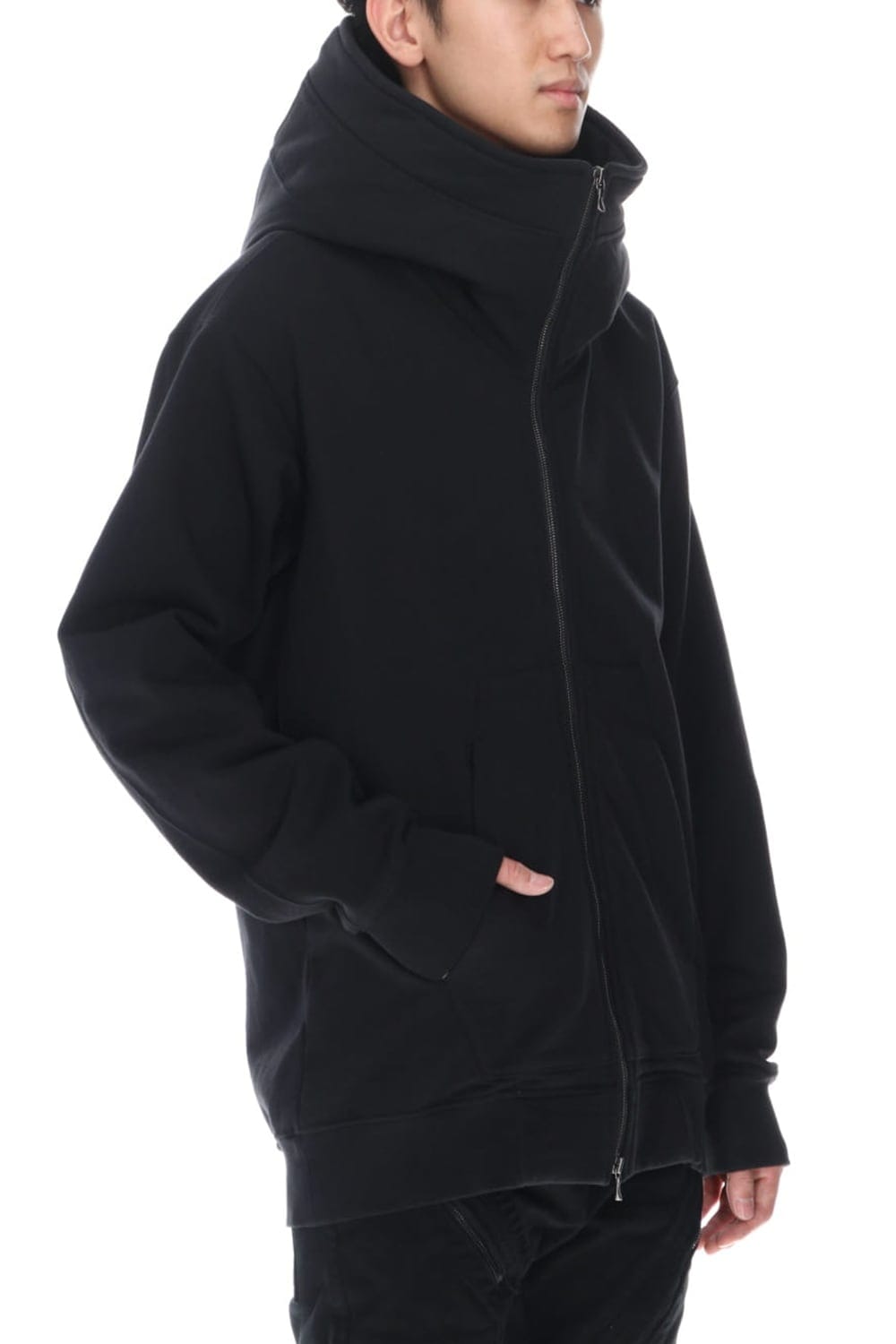 Sweat Front zip Hoodie Black