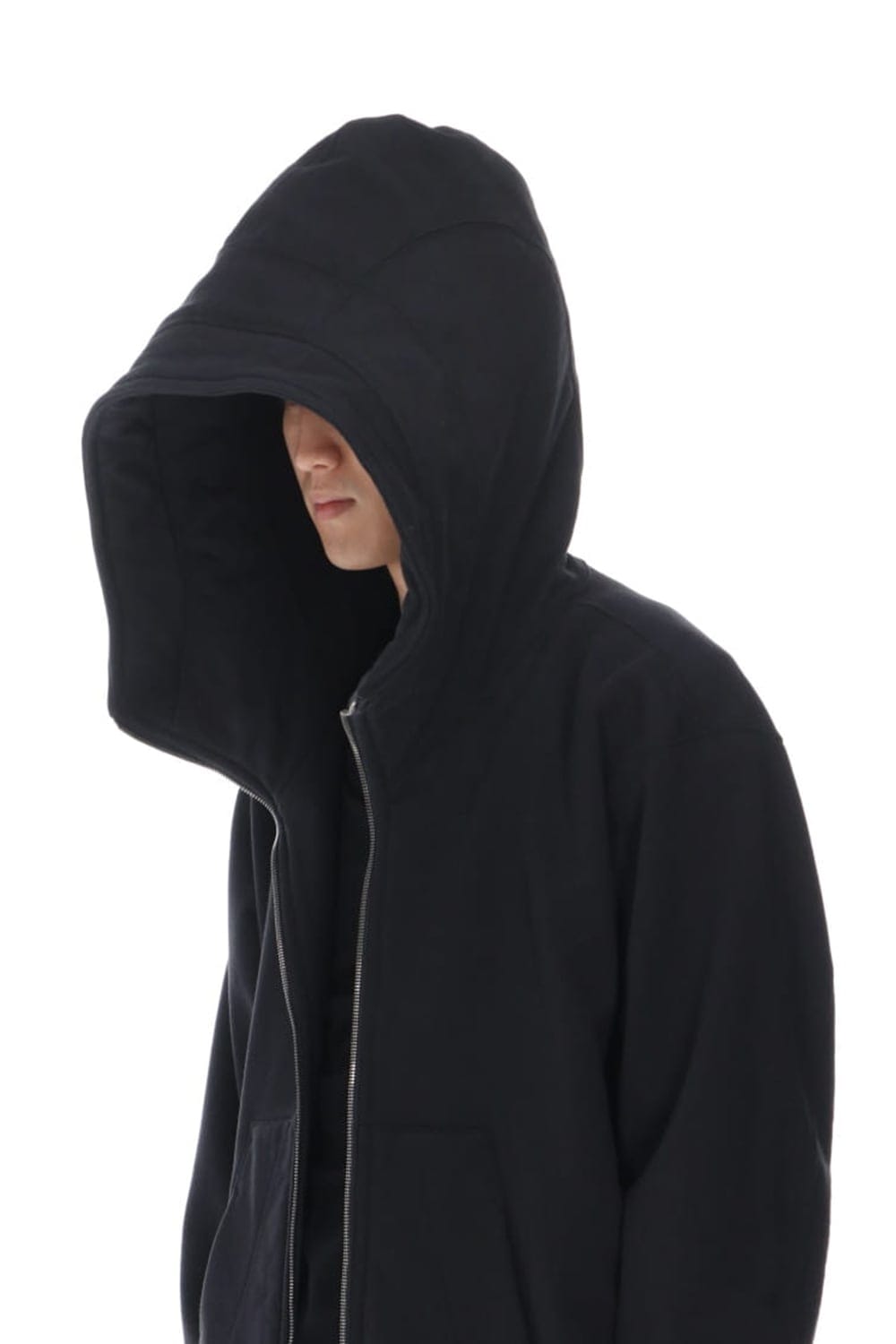 Sweat Front zip Hoodie Black