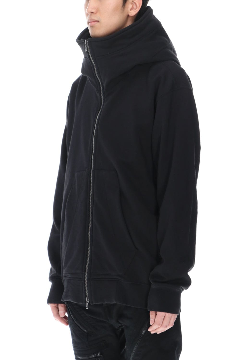 Sweat Front zip Hoodie Black