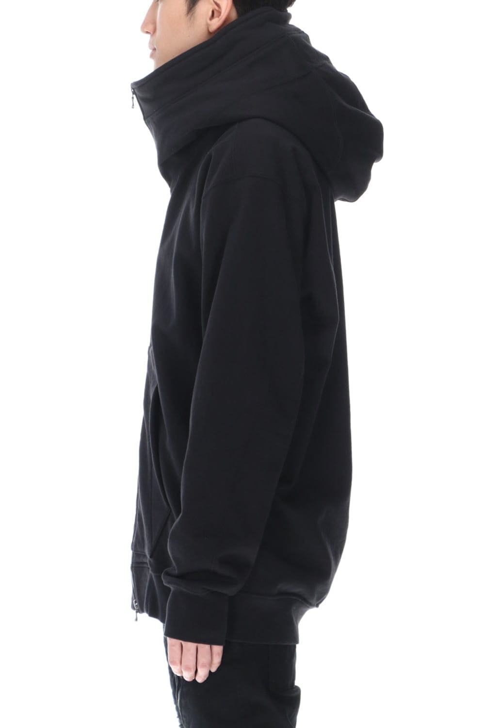 Sweat Front zip Hoodie Black