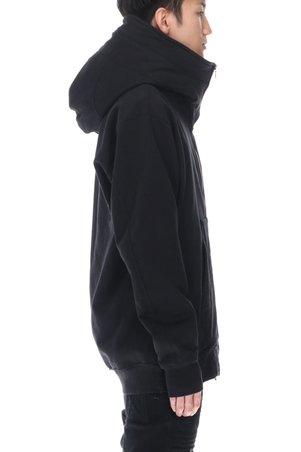 Sweat Front zip Hoodie Black