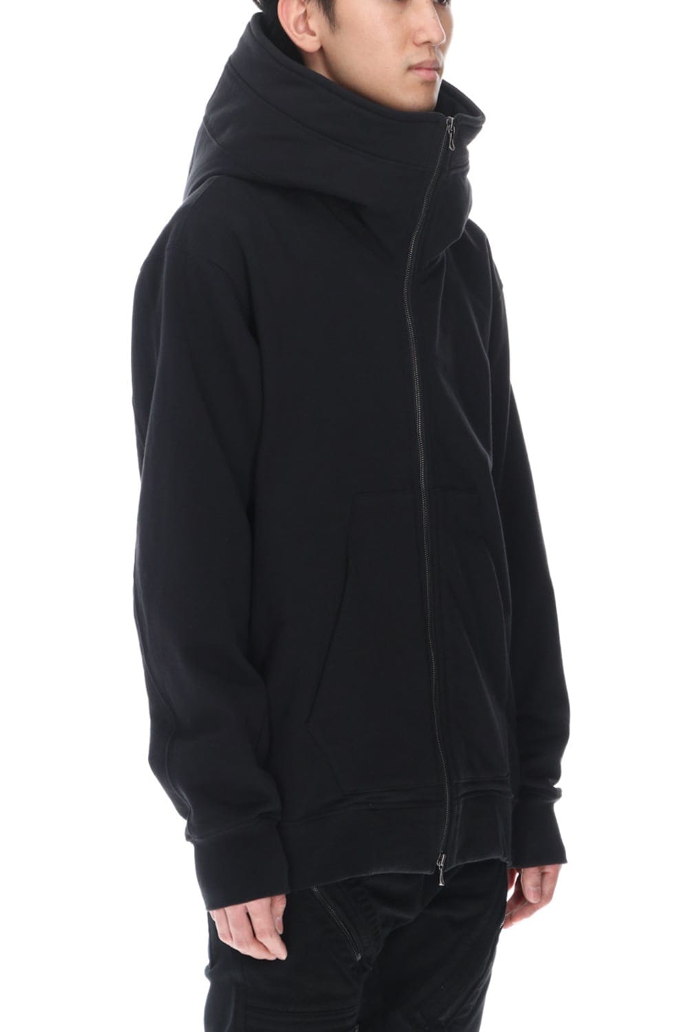 Sweat Front zip Hoodie Black