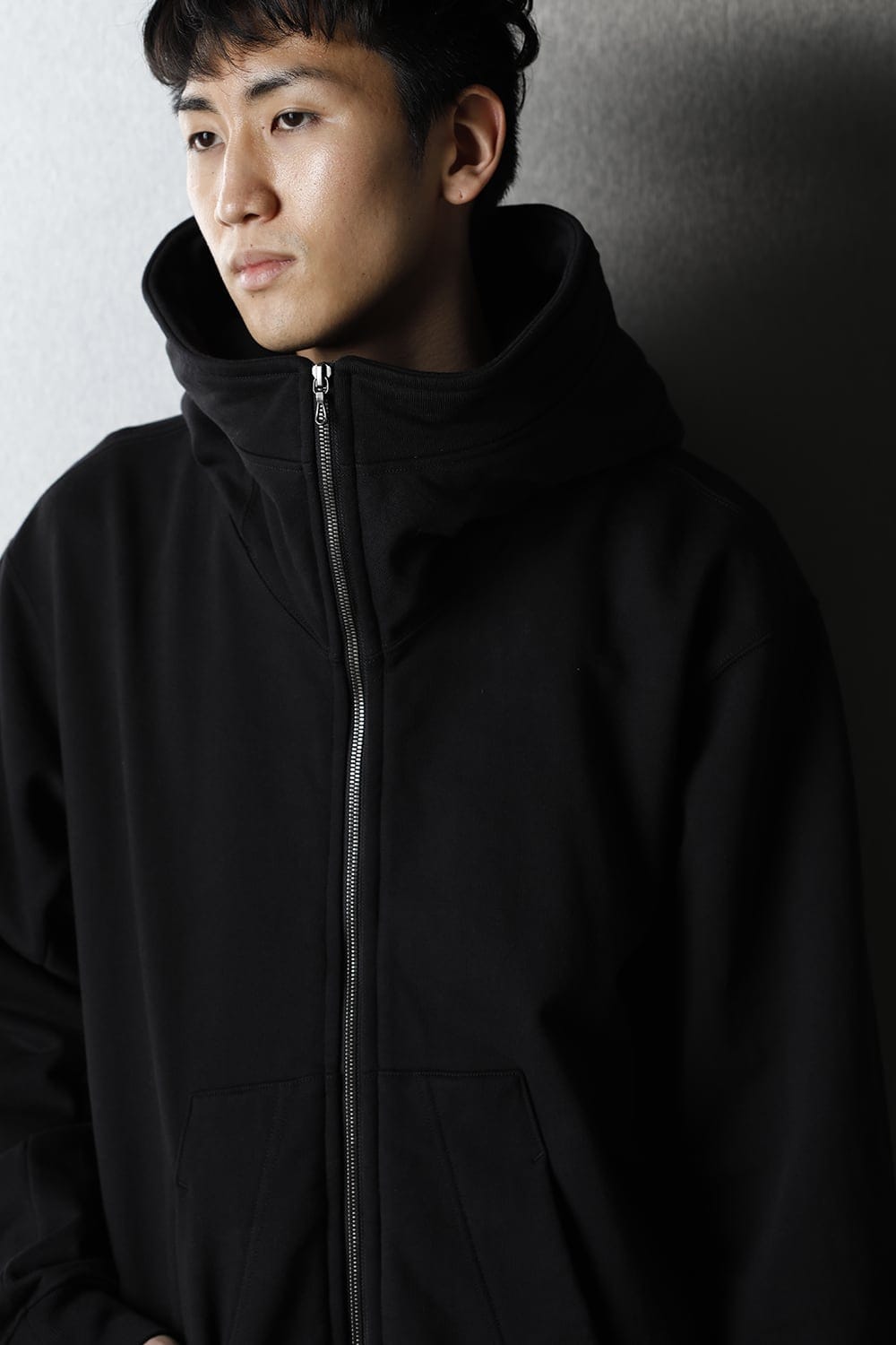 Sweat Front zip Hoodie Black