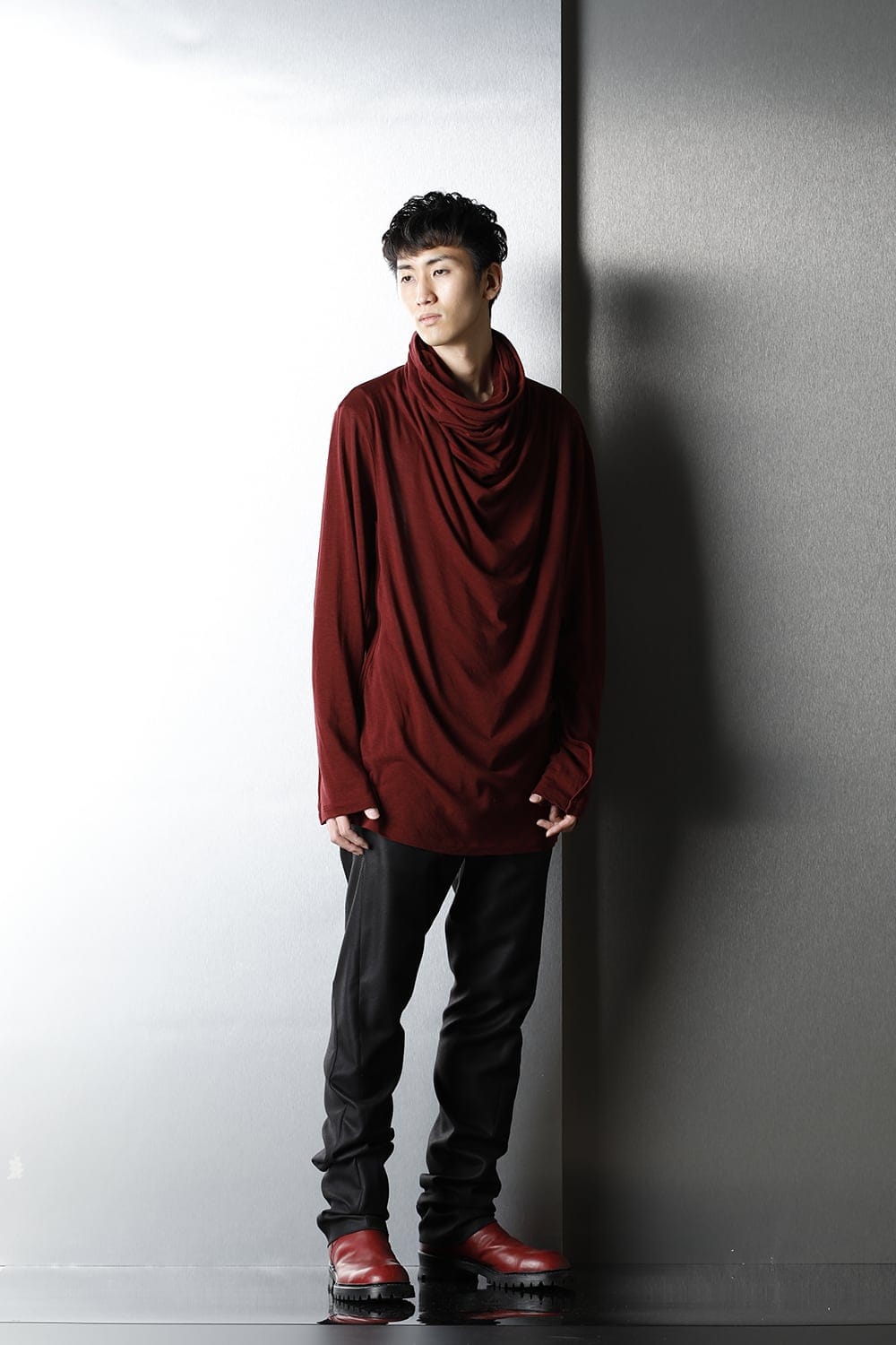 Cowl neck Cutsew Red