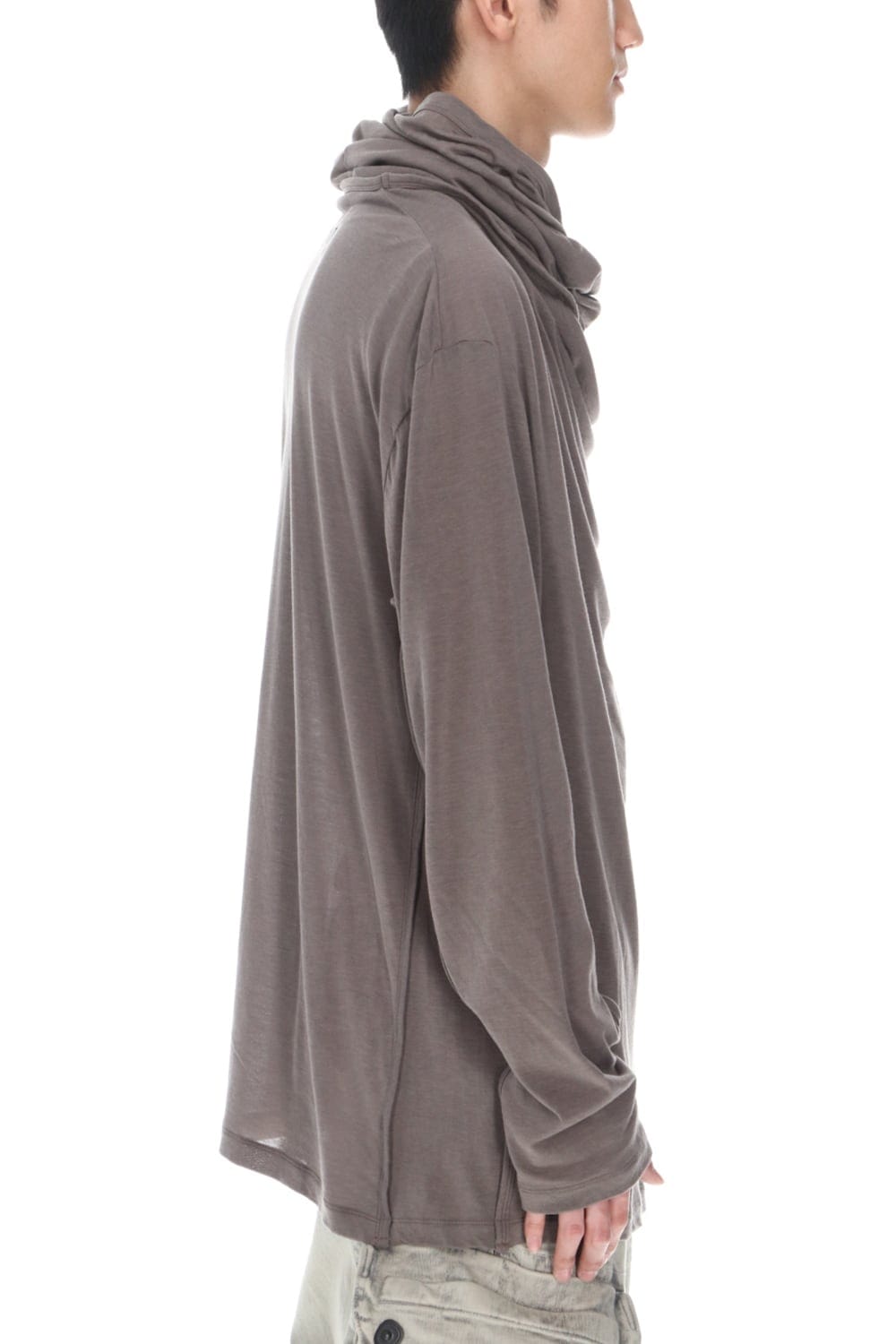 Cowl neck Cutsew Gray