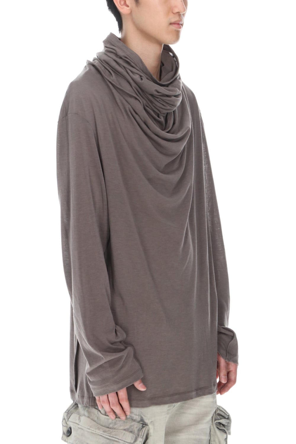 Cowl neck Cutsew Gray