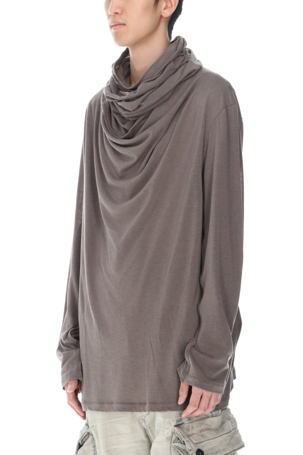 Cowl neck Cutsew Gray