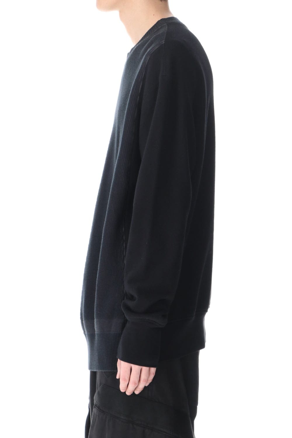 Front Knit Sweatshirt Black