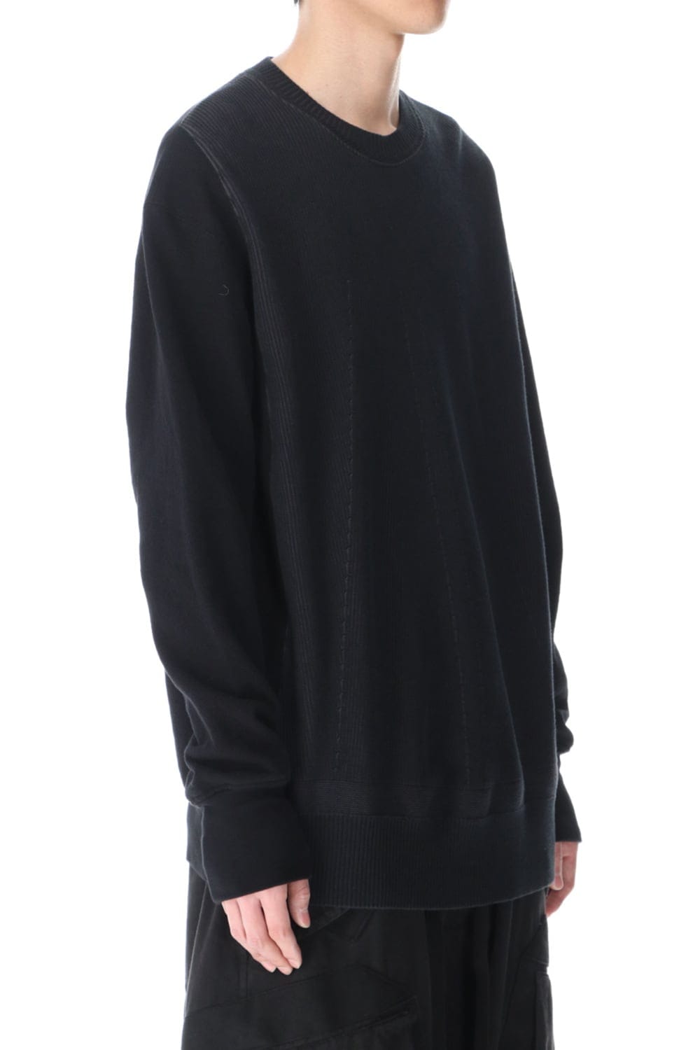 Front Knit Sweatshirt Black