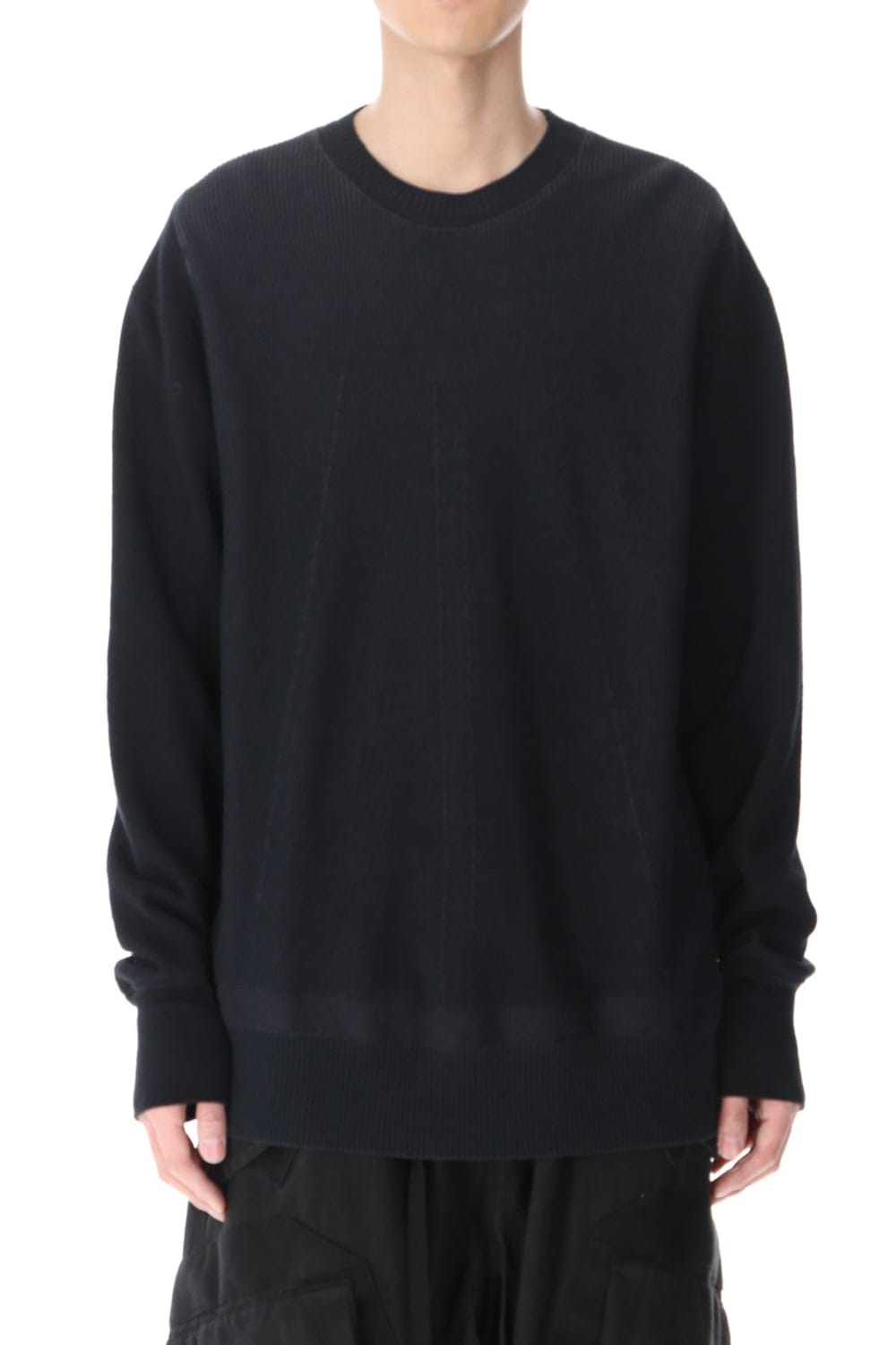 Front Knit Sweatshirt Black