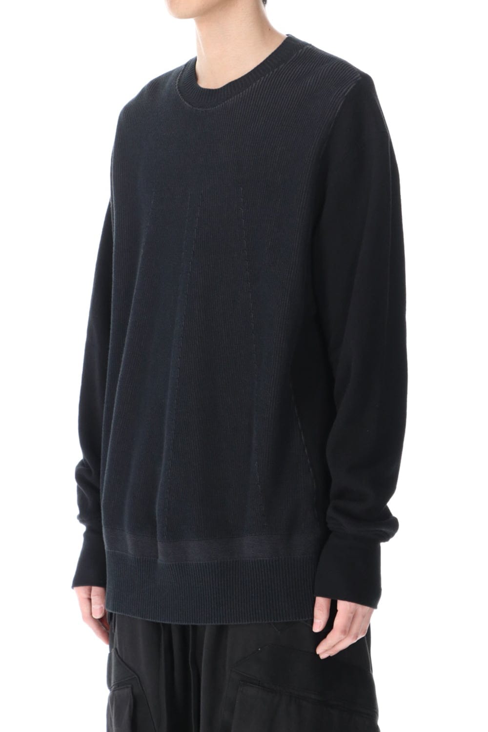 Front Knit Sweatshirt Black