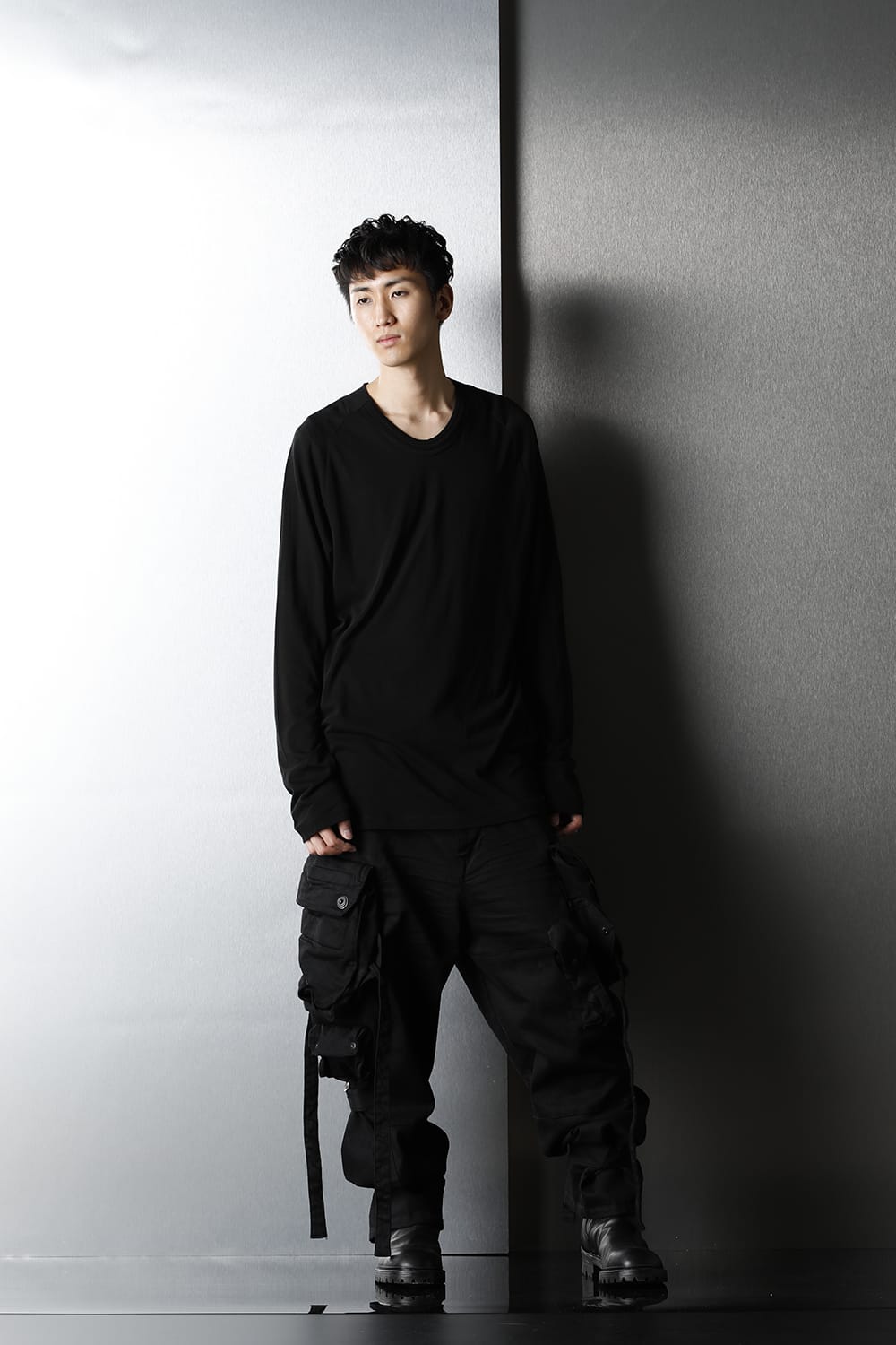 ダイイングデニム ガスマスクカーゴパンツ ブラック