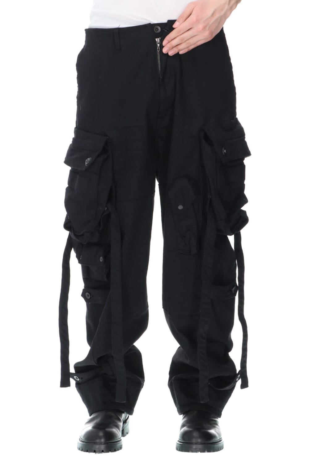 ダイイングデニム ガスマスクカーゴパンツ ブラック