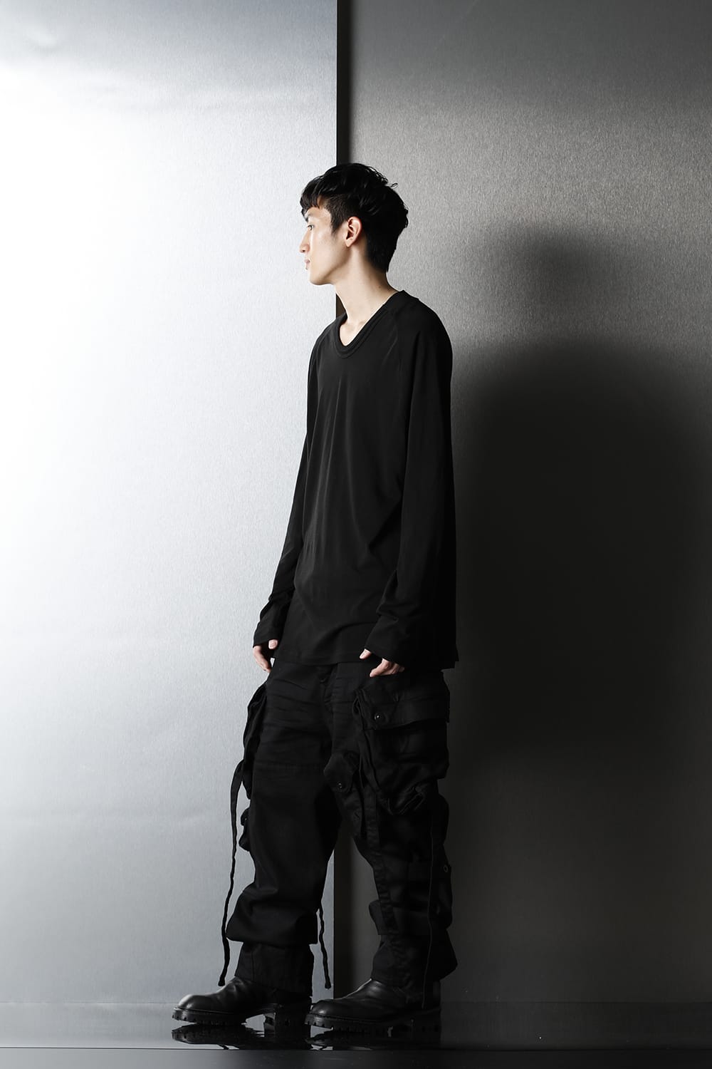 ダイイングデニム ガスマスクカーゴパンツ ブラック