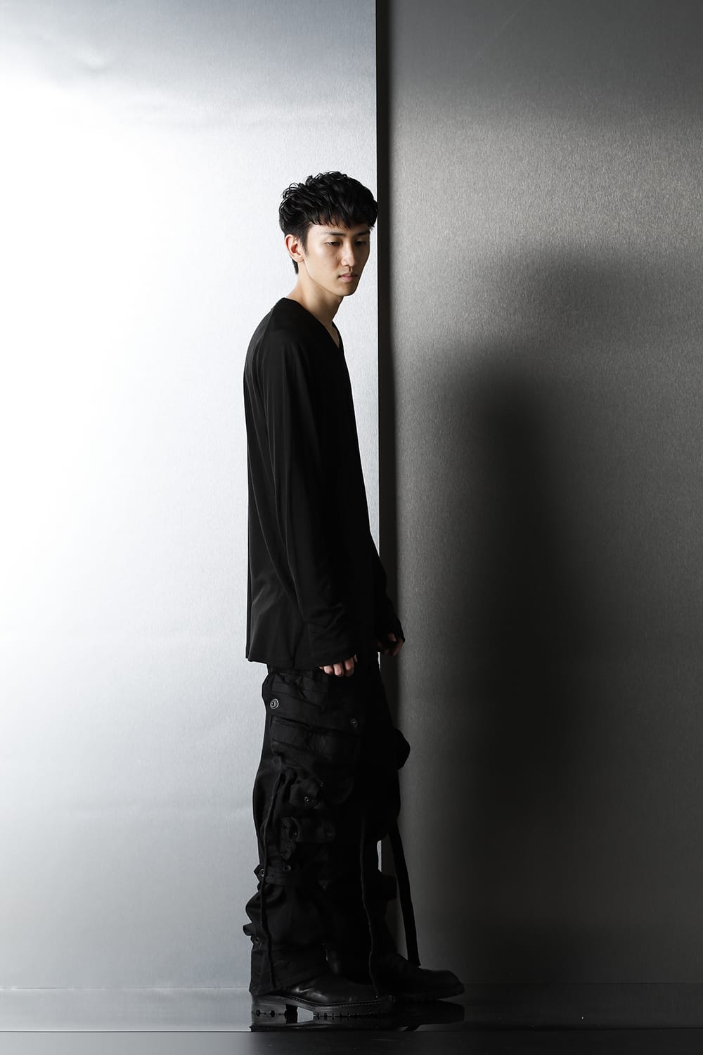 ダイイングデニム ガスマスクカーゴパンツ ブラック