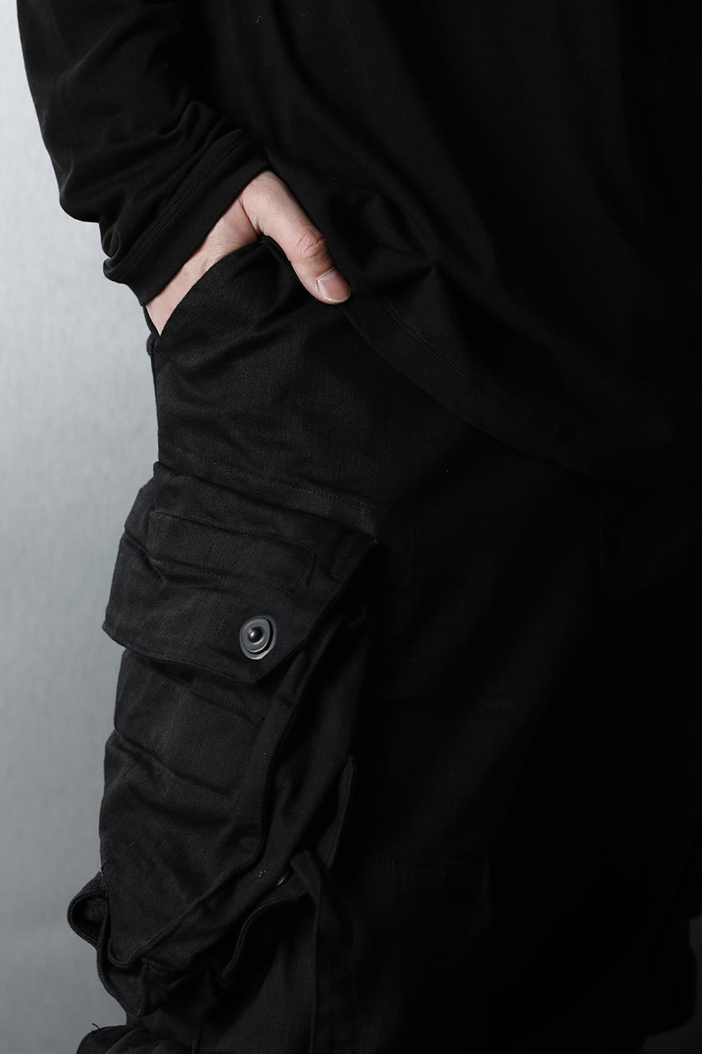 ダイイングデニム ガスマスクカーゴパンツ ブラック