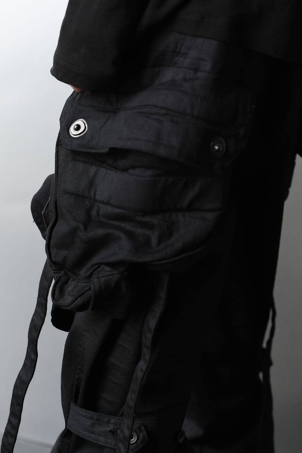ダイイングデニム ガスマスクカーゴパンツ ブラック