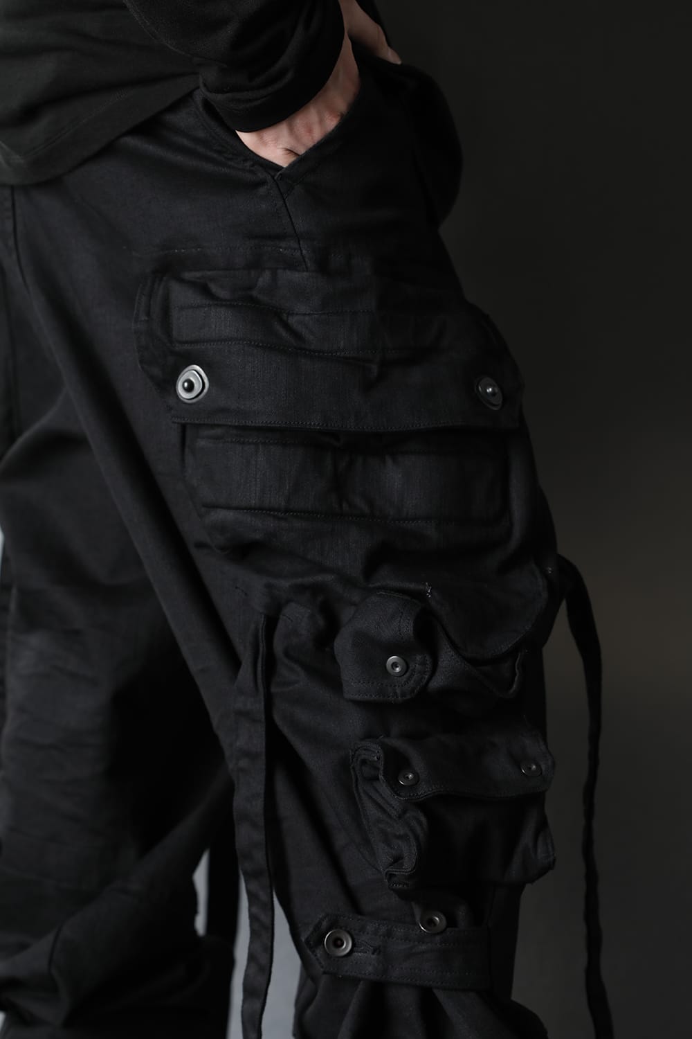 ダイイングデニム ガスマスクカーゴパンツ ブラック