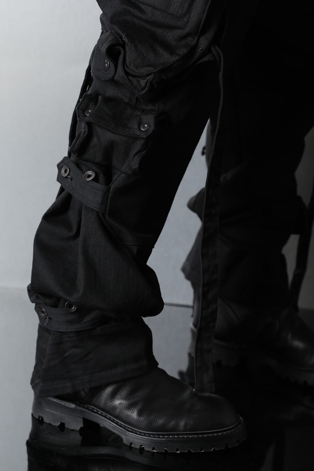 ダイイングデニム ガスマスクカーゴパンツ ブラック