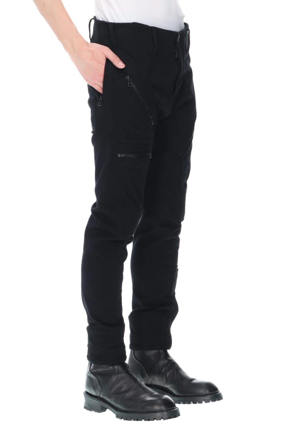 Knit denim Multi zipper pants