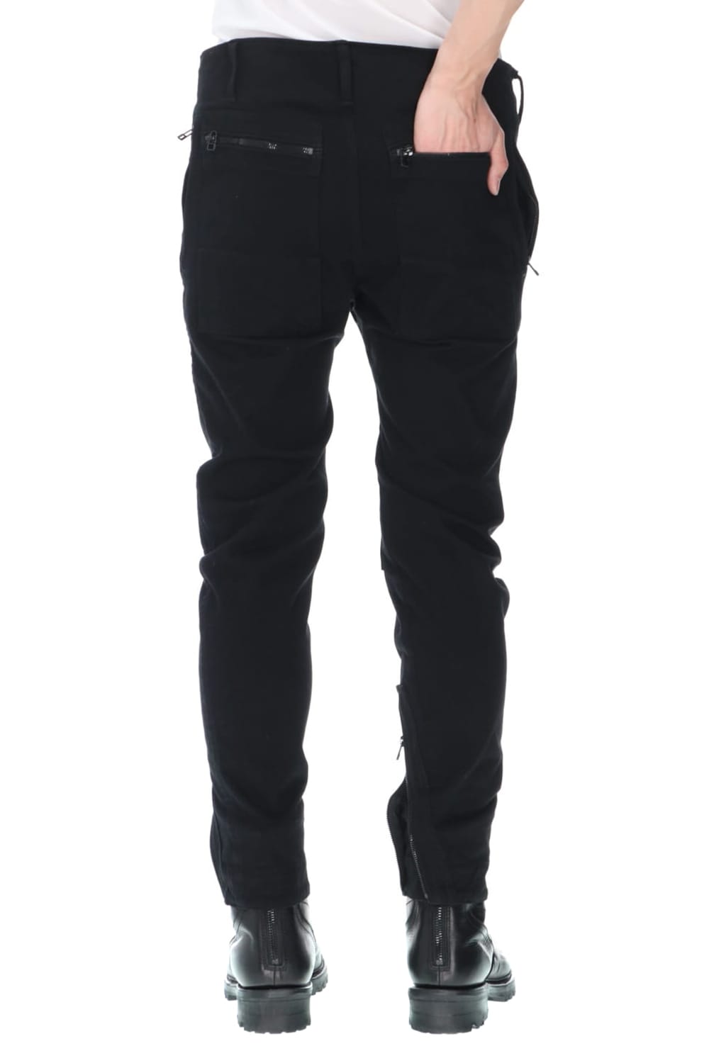 Knit denim Multi zipper pants