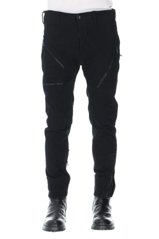 Knit denim Multi zipper pants