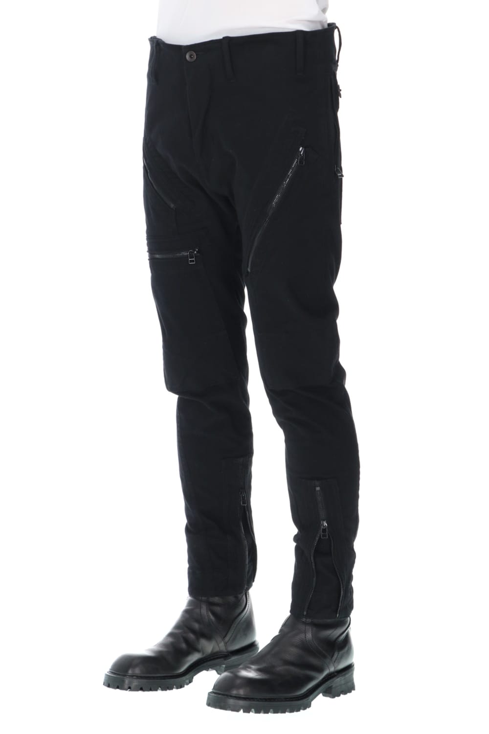 Knit denim Multi zipper pants