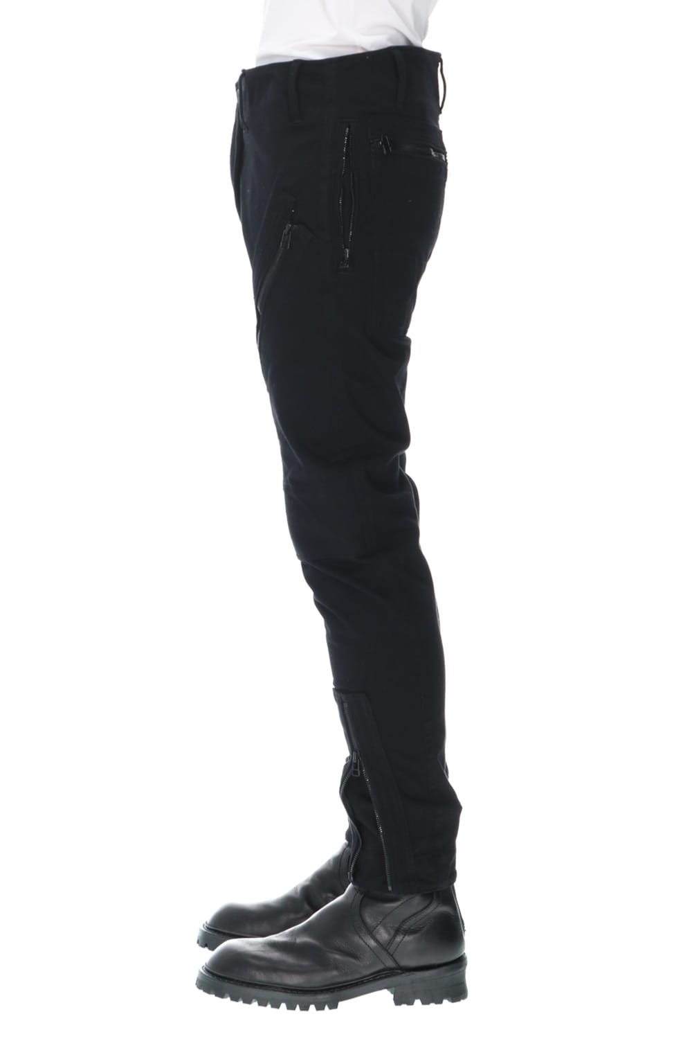 Knit denim Multi zipper pants