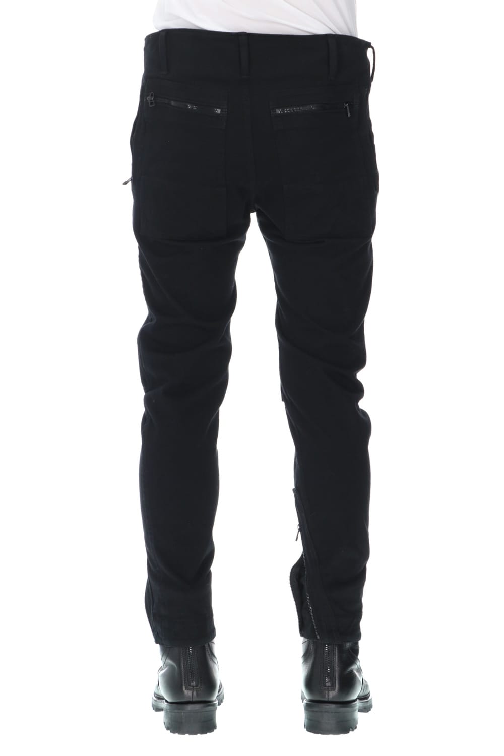 Knit denim Multi zipper pants