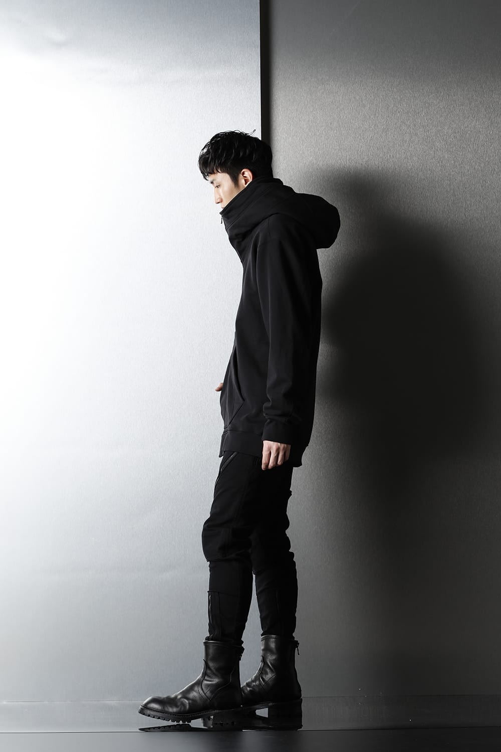 Knit denim Multi zipper pants