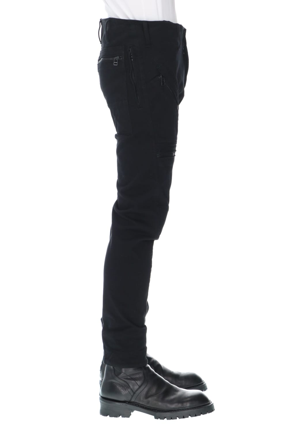 Knit denim Multi zipper pants