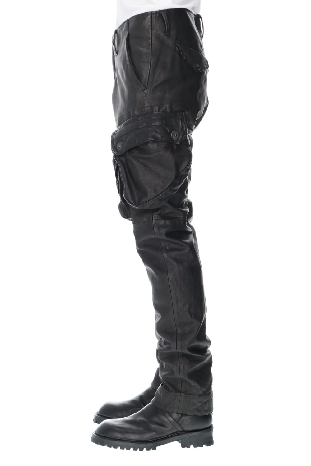 Leather skinny Gas mask Cargo pants
